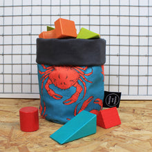 Load image into Gallery viewer, Turquoise Crab Storage Basket - Martha and Hepsie
