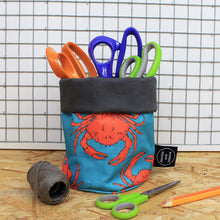 Load image into Gallery viewer, Turquoise Crab Storage Basket - Martha and Hepsie
