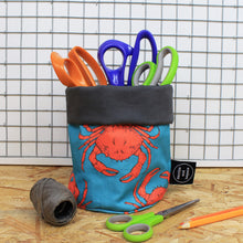 Load image into Gallery viewer, Turquoise Crab Storage Basket - Martha and Hepsie