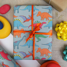 Load image into Gallery viewer, Dinosaur Multi Coloured Gift Wrap