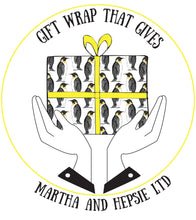 Load image into Gallery viewer, Monochrome Penguin Gift Wrap - Martha and Hepsie