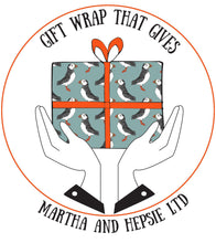 Load image into Gallery viewer, Green Puffin Gift Wrap - Martha and Hepsie