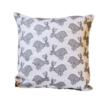 Load image into Gallery viewer, Grey Hare Cushion - Martha and Hepsie