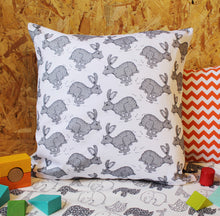 Load image into Gallery viewer, Grey Hare Cushion - Martha and Hepsie
