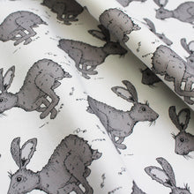 Load image into Gallery viewer, Grey Hare Fabric - Martha and Hepsie