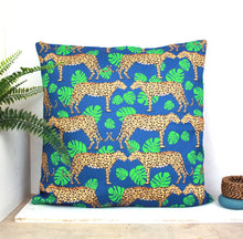 Load image into Gallery viewer, Leopard and Monstera Leaf Fabric - Martha and Hepsie
