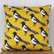 Load image into Gallery viewer, Yellow Magpie Cushion - Martha and Hepsie
