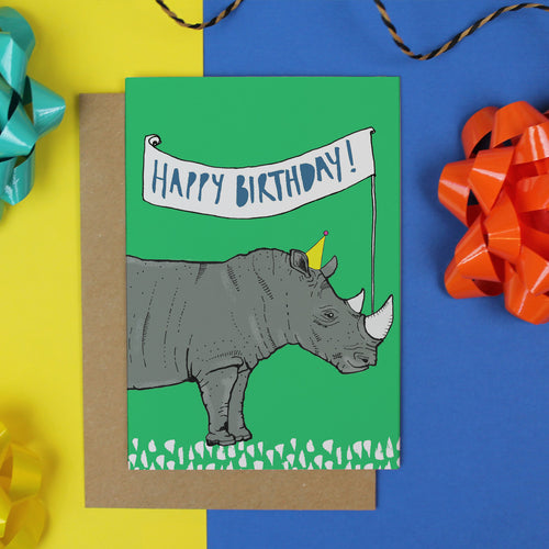Rhino Birthday Card - Martha and Hepsie