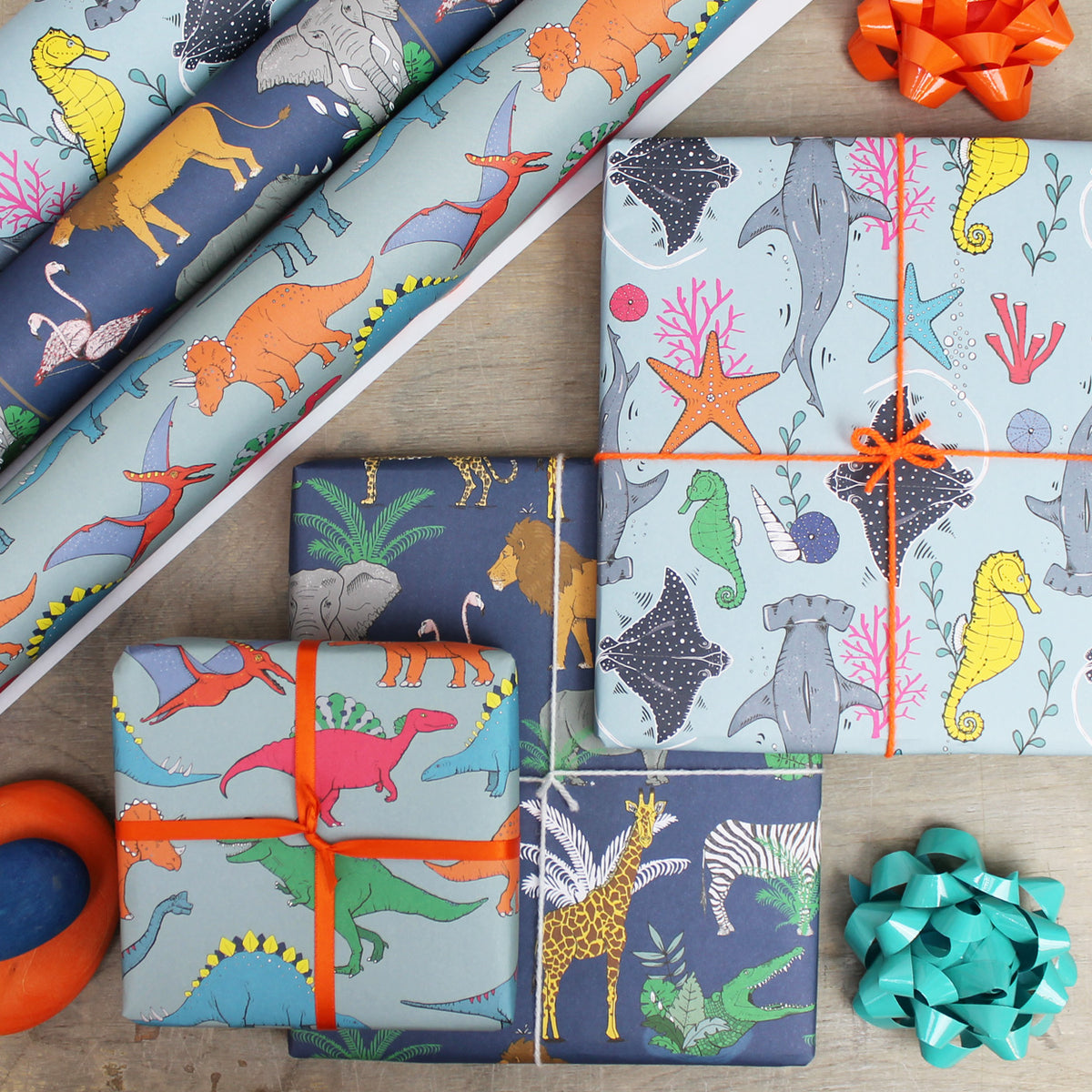 Personalizable Flat Wrapping Paper, Deep Ocean Wrapping Paper, Marine Life,  - Ancient Sea Creatures, Bulk Wrapping Paper Printed – WrapaholicGifts