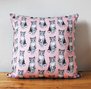 Pink Cat Cushion - Martha and Hepsie