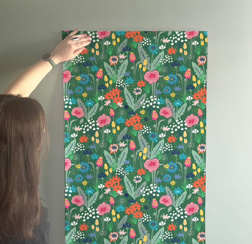 Wildflower Wallpaper - Spring Green