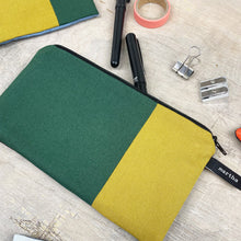 Load image into Gallery viewer, Colour Block Pencil Case - Yellow/Green
