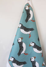 Load image into Gallery viewer, Green Puffin Tea Towel - Martha and Hepsie