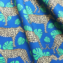 Load image into Gallery viewer, Leopard and Monstera Leaf Fabric - Martha and Hepsie