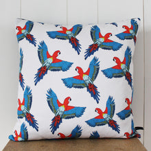 Load image into Gallery viewer, Tropical Parrot Cushion - Martha and Hepsie