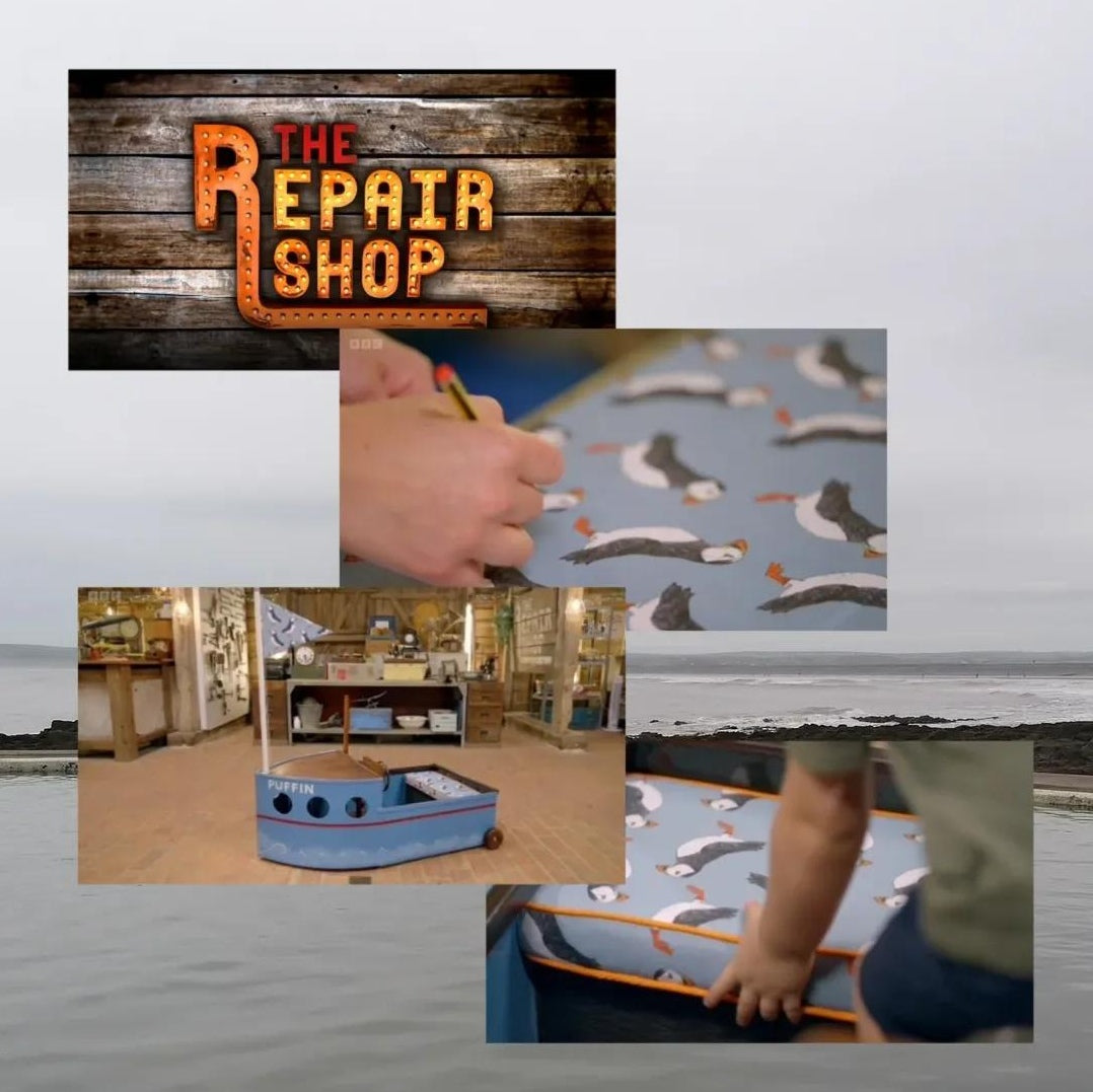 Our Puffin Fabric on BBC’s The Repair Shop!
