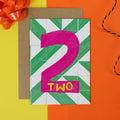 Age Two Stripes Birthday Card - Martha and Hepsie