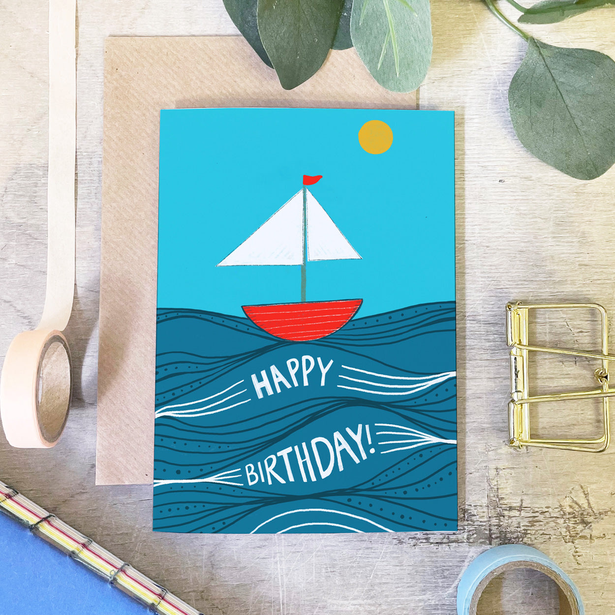 Sailing Boat Birthday Card - Martha and Hepsie