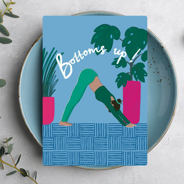 Bottoms Up Yoga Birthday Card - Martha and Hepsie