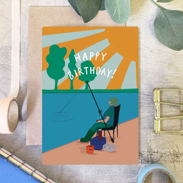 Fishing Happy Birthday Card - Martha and Hepsie