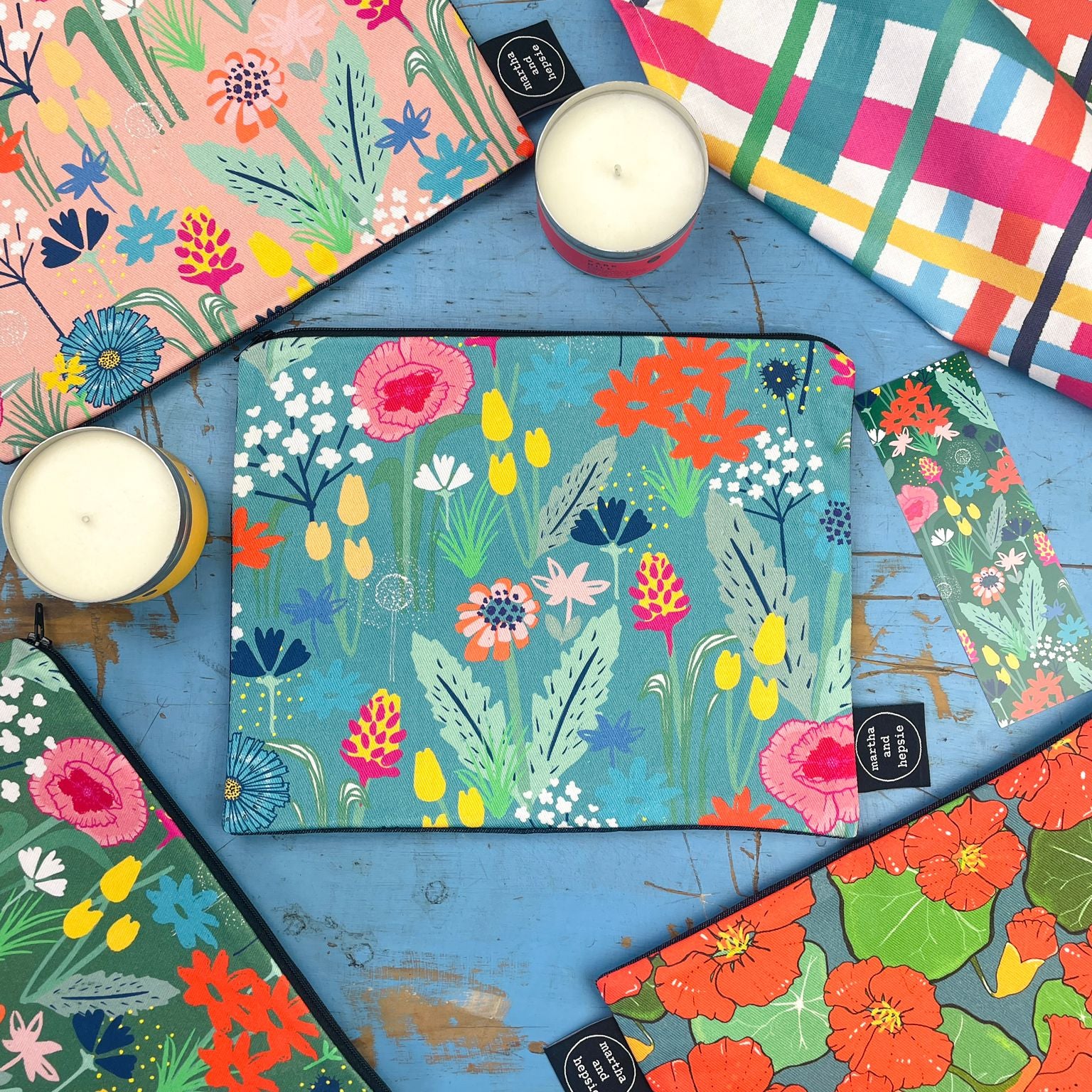 Special Edition Blue Wildflower Wash Bag - Martha and Hepsie