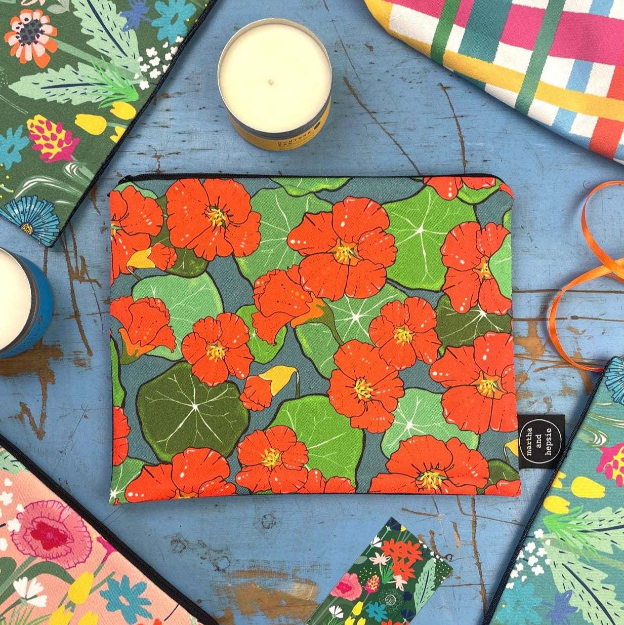 Nasturtium Wash Bag - Martha and Hepsie