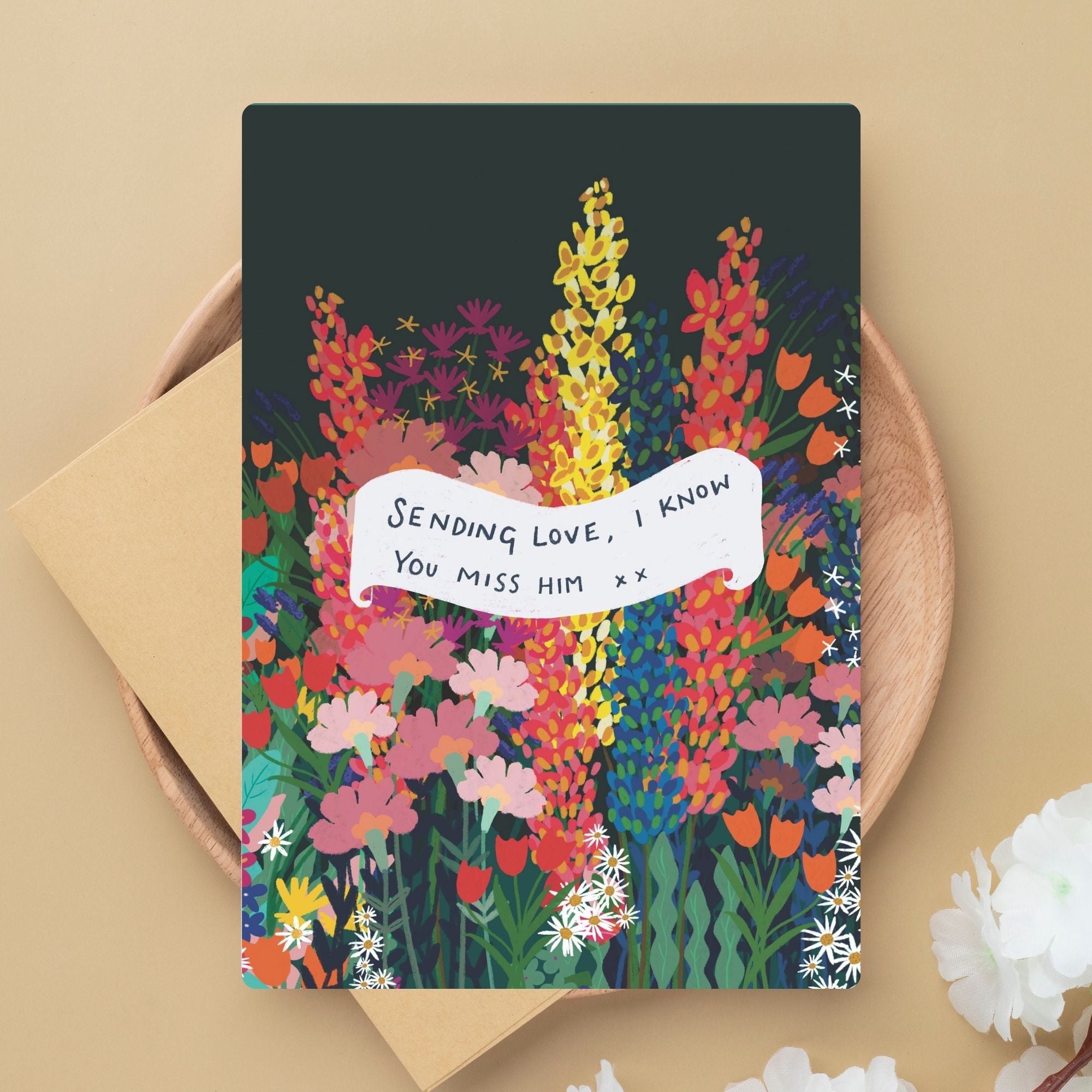 Sending Love Sympathy Card – I Know You Miss Him
