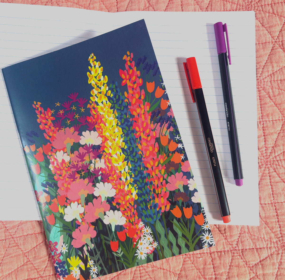 English Country Garden A5 Lined Notebook - Martha and Hepsie