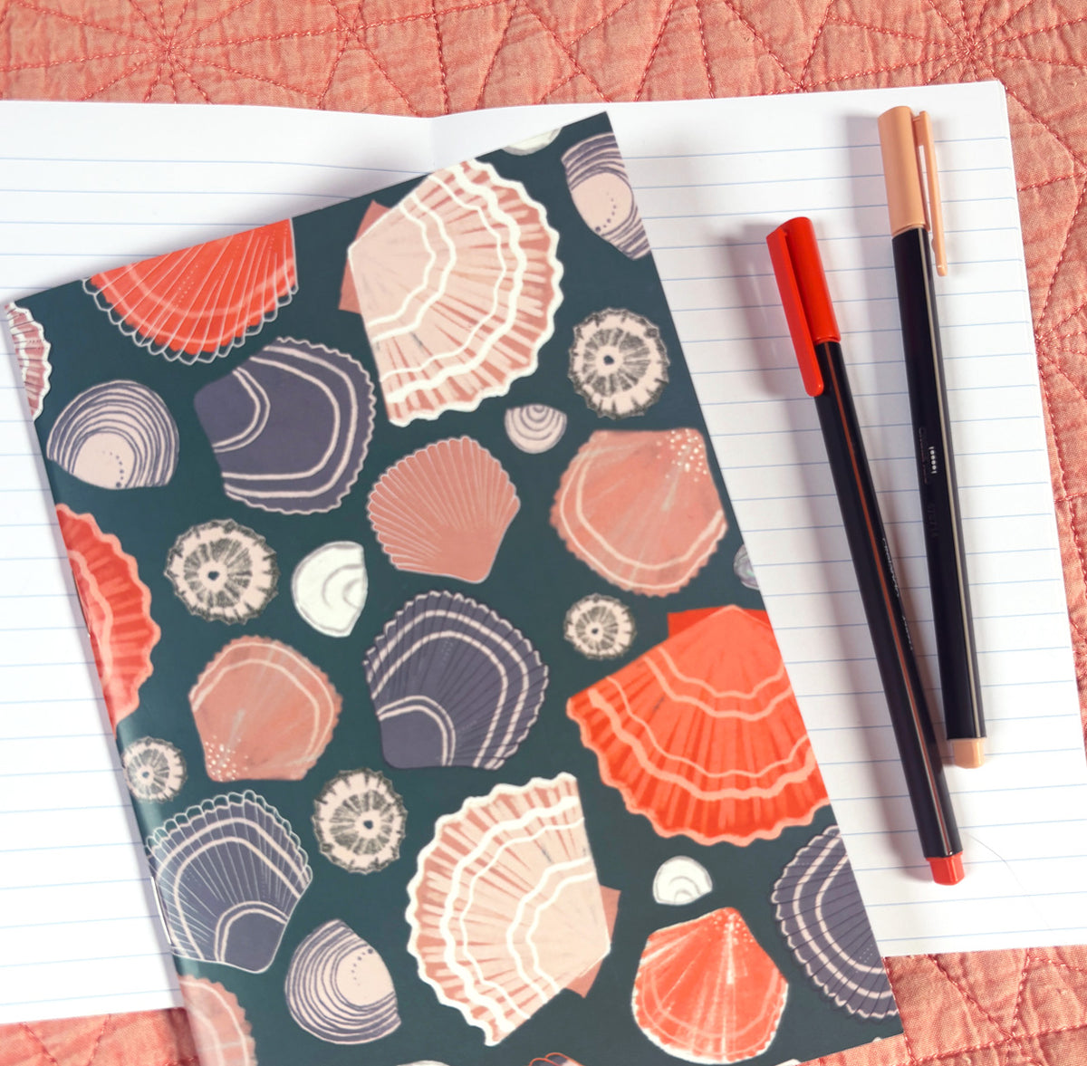 Seashell A5 Lined Notebook - Martha and Hepsie