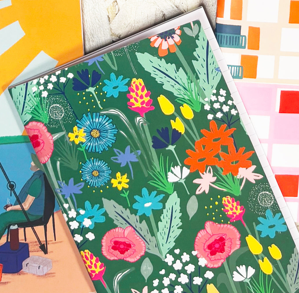 Wildflower Meadow A5 Lined Notebook - Martha and Hepsie