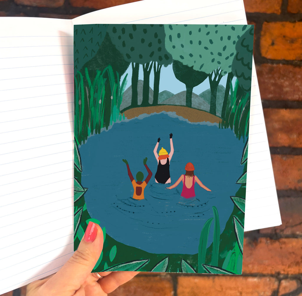 Wild Swim A5 Lined Notebook - Martha and Hepsie