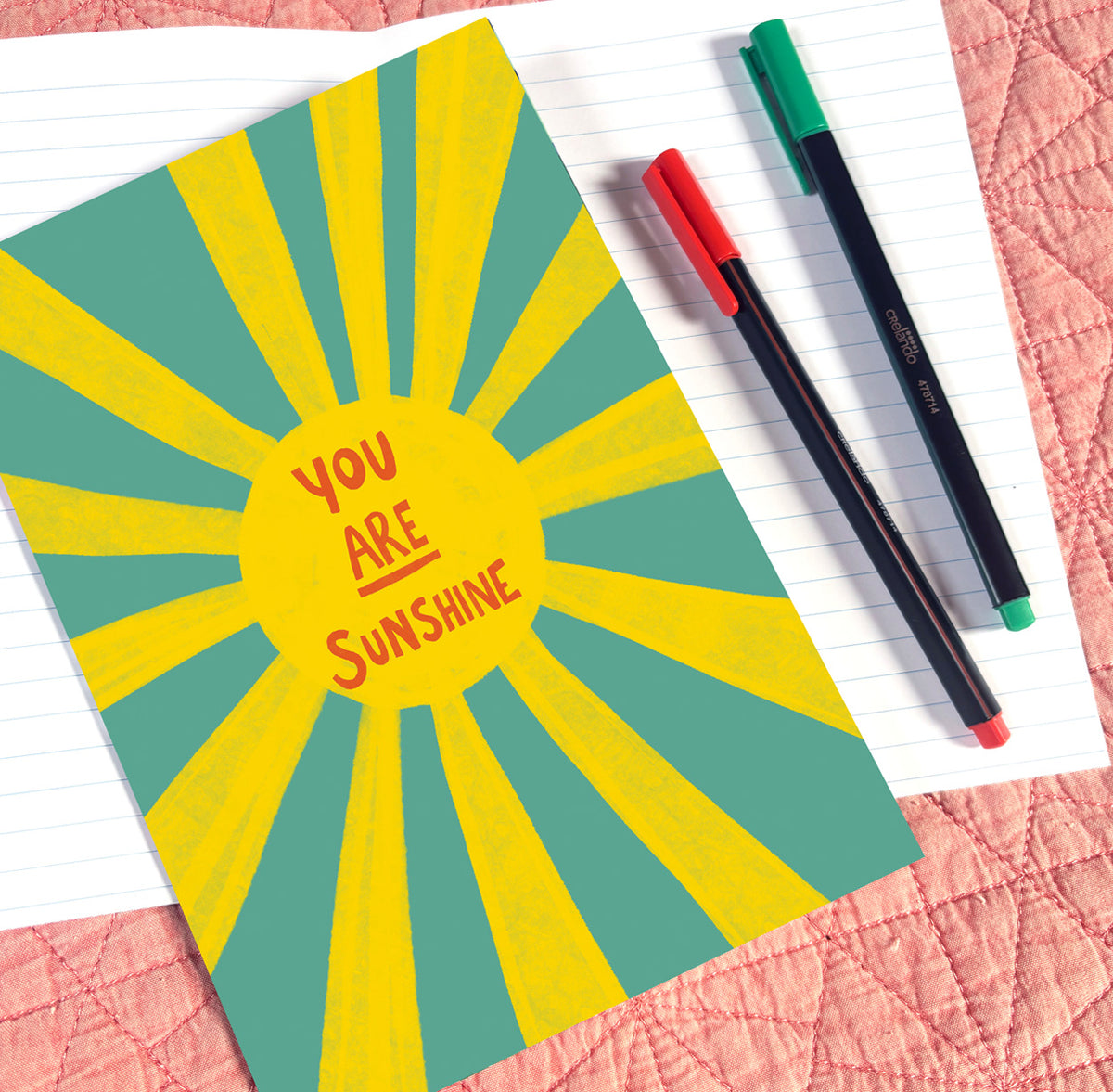 You Are Sunshine A5 Lined Notebook - Martha and Hepsie