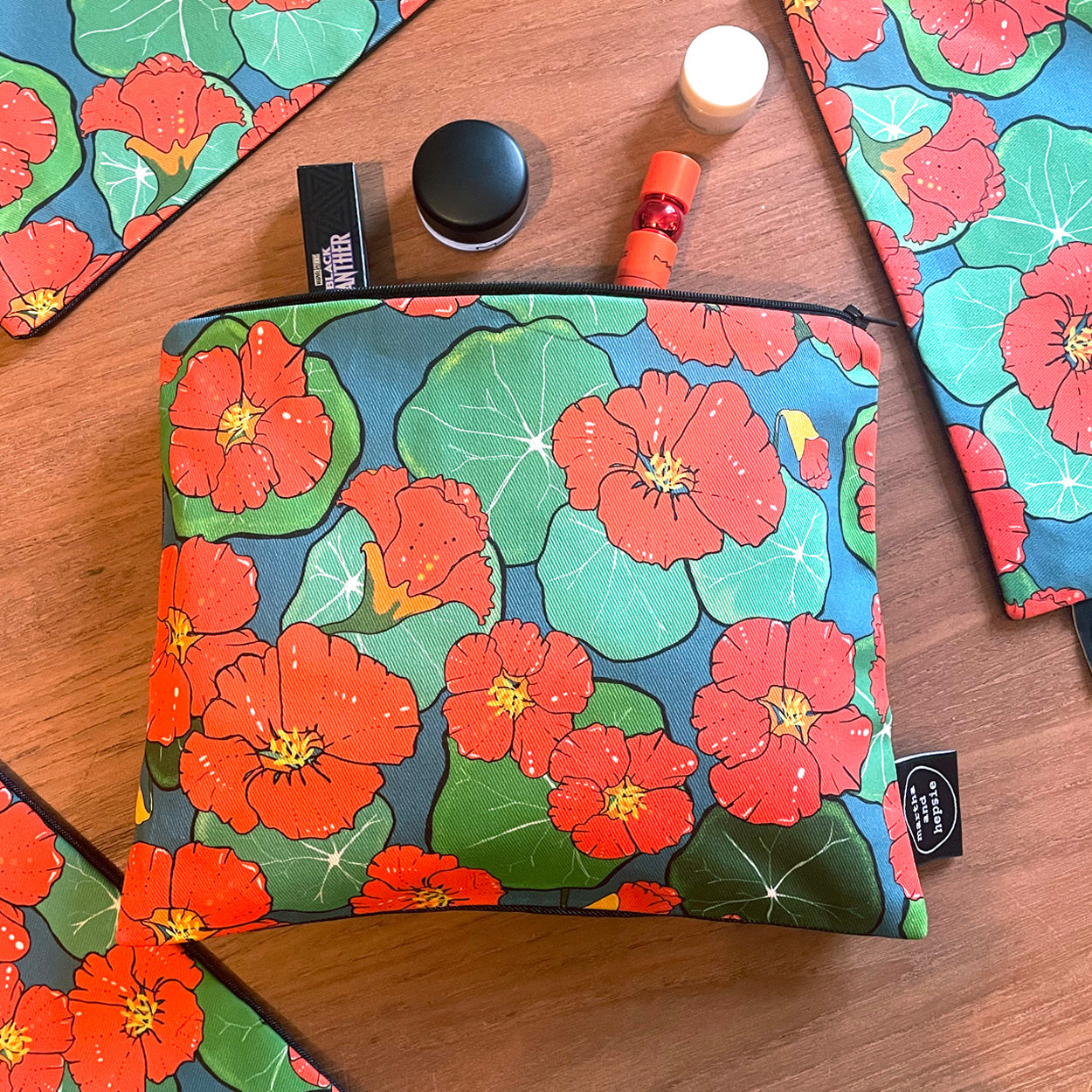 Nasturtium Wash Bag - Martha and Hepsie
