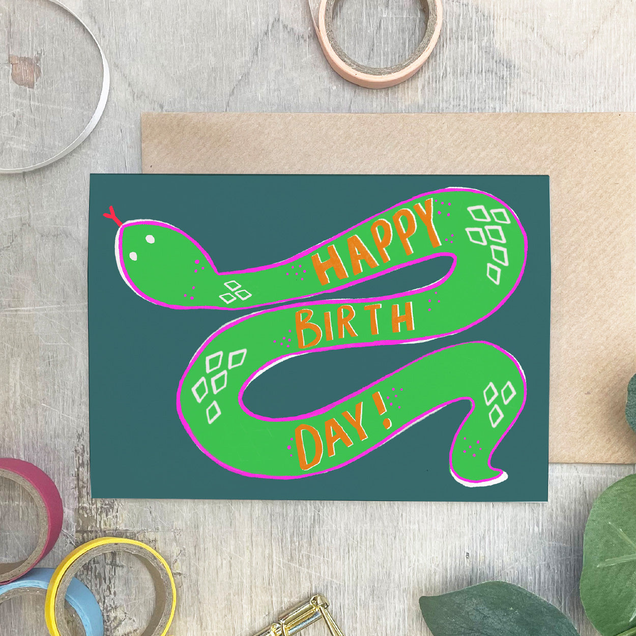 Happy Birthday Snake Card - Martha and Hepsie