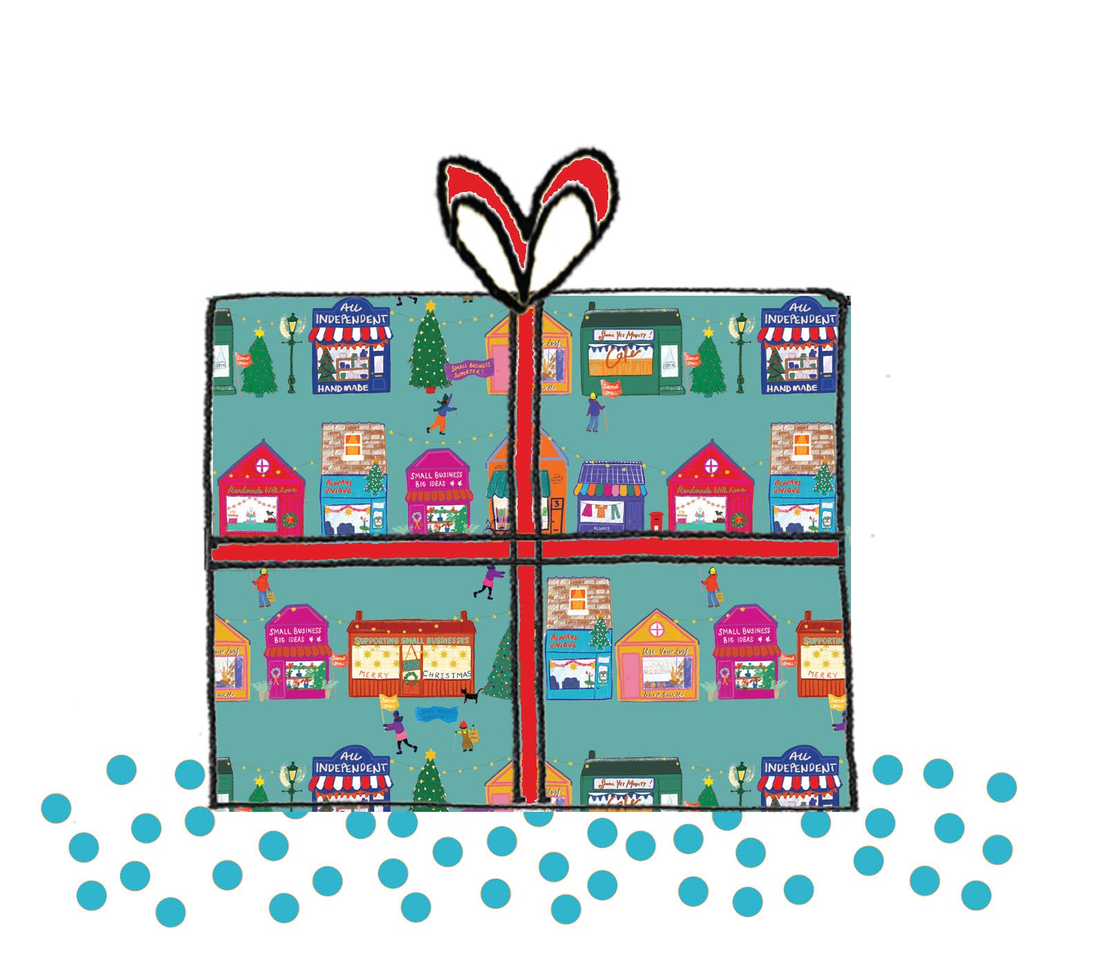 Small Business Christmas Gift Wrap - Martha and Hepsie
