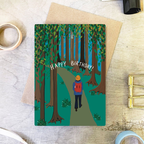 Woodland Walk Happy Birthday Card - Martha and Hepsie