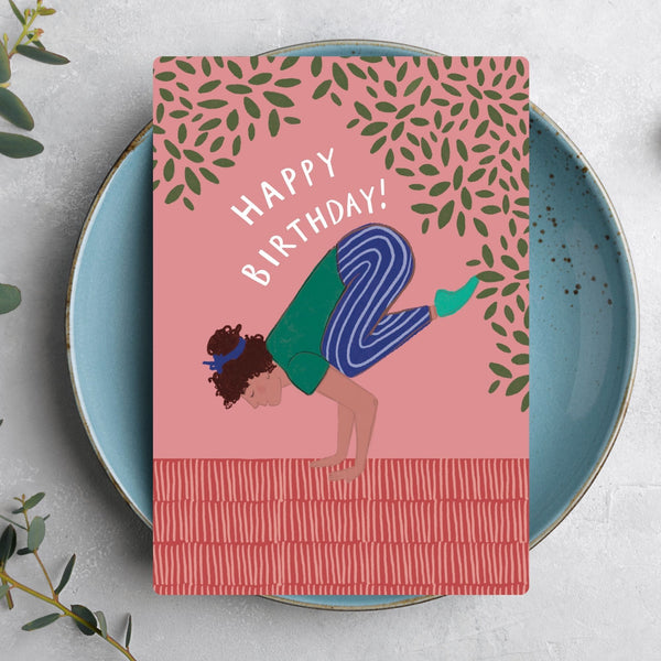 Yoga Happy Birthday Card - Martha and Hepsie