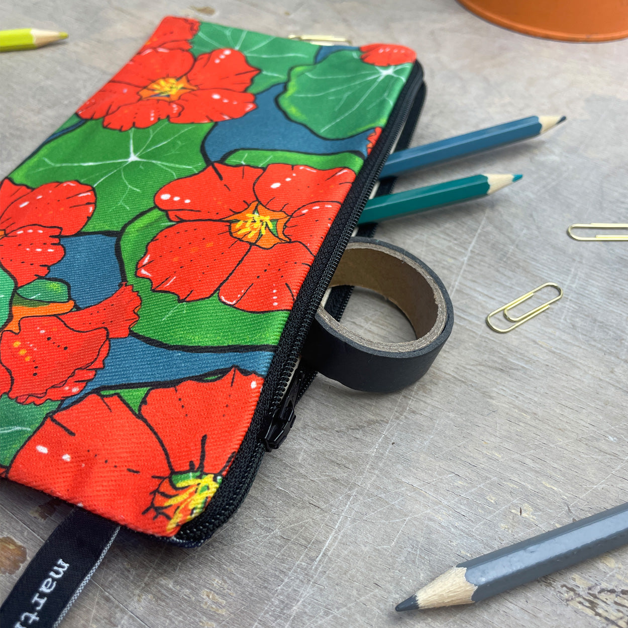 Nasturtium Pencil Case - Martha and Hepsie