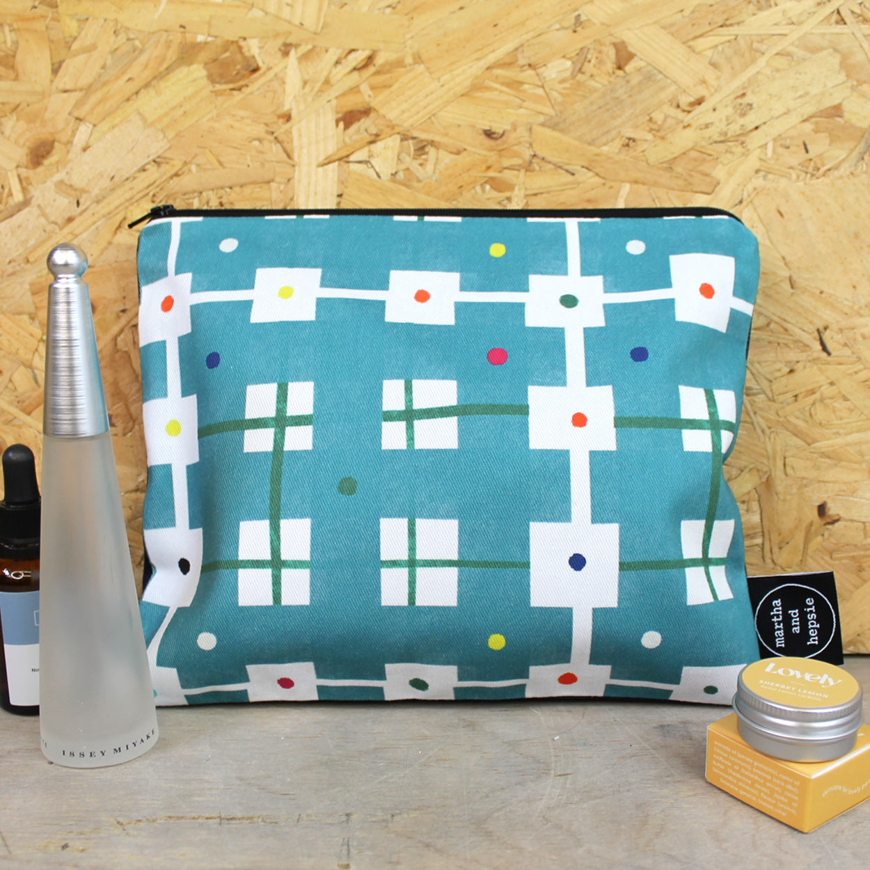 Welsh Blanket Check Wash Bag - Martha and Hepsie