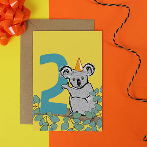 Koala 2nd Birthday Card - Martha and Hepsie