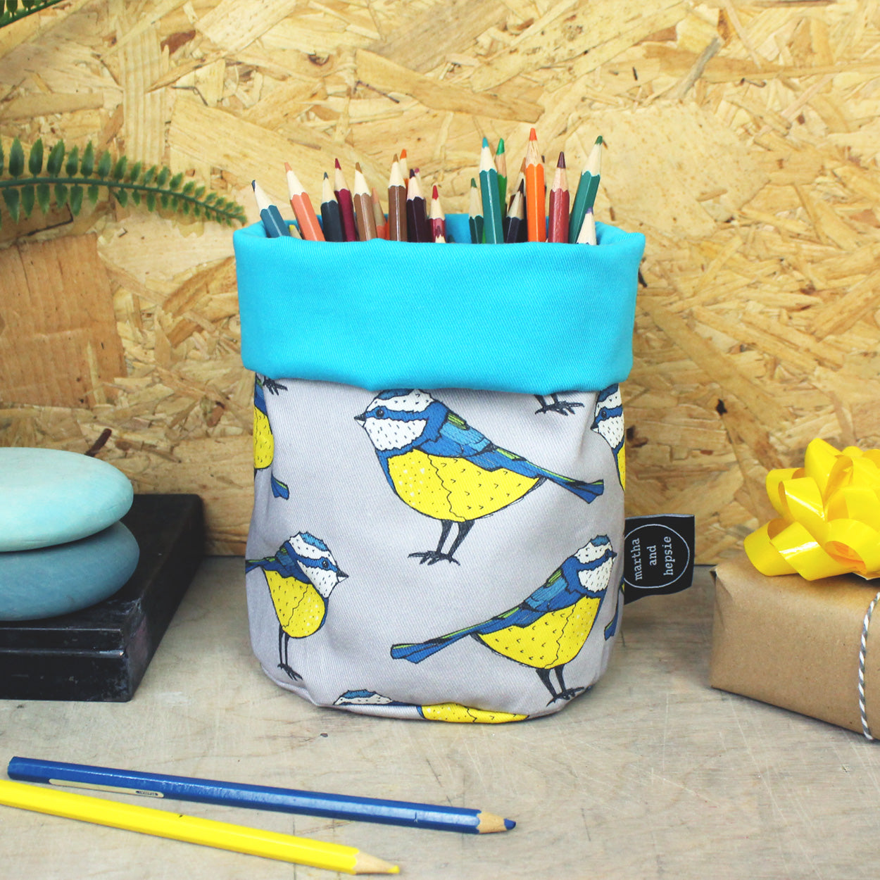Blue Tit Storage Basket - Martha and Hepsie