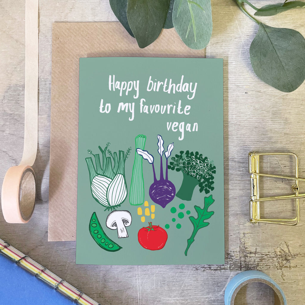 Vegan Birthday Card - Martha and Hepsie