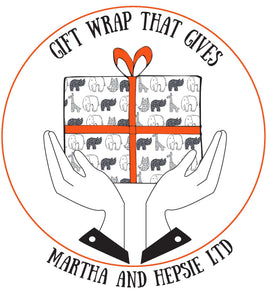 Monochrome New Baby Gift Wrap - Martha and Hepsie
