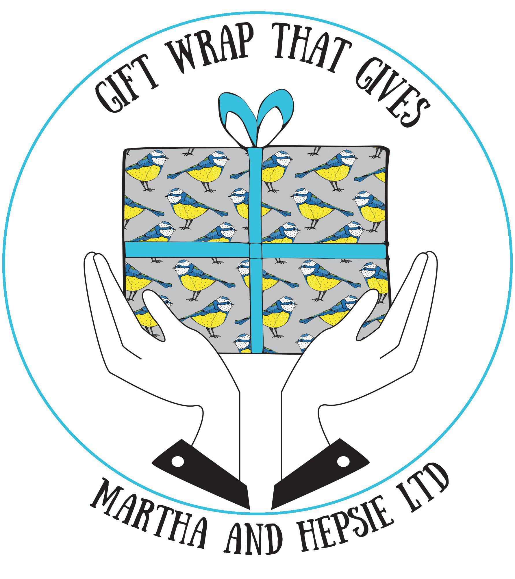 Blue Tit Bird Gift Wrap - Martha and Hepsie