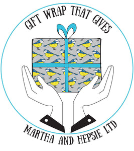 Blue Tit Bird Gift Wrap - Martha and Hepsie