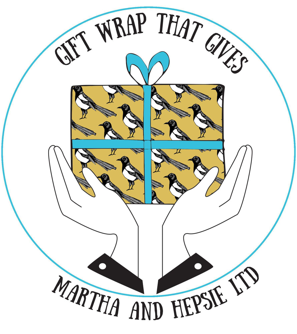 Yellow Magpie Bird Gift Wrap - Martha and Hepsie