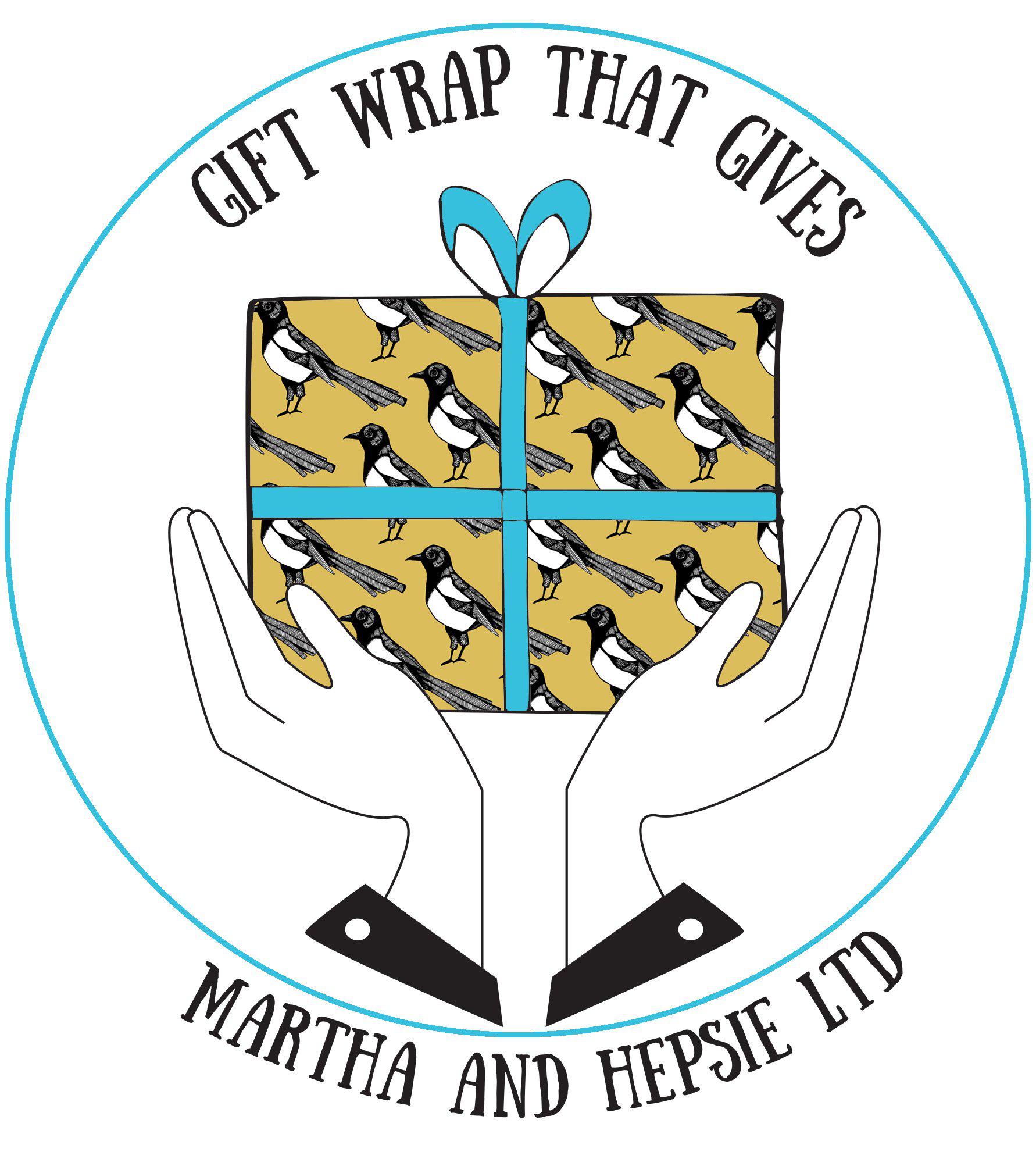 Yellow Magpie Bird Gift Wrap - Martha and Hepsie