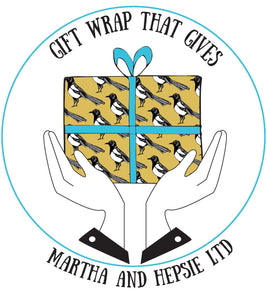 Yellow Magpie Bird Gift Wrap - Martha and Hepsie