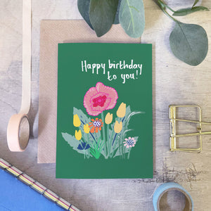 Wildflower Posy Birthday Card