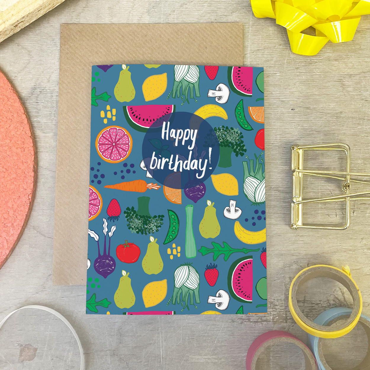 Fruit and Veg Birthday Card - Martha and Hepsie